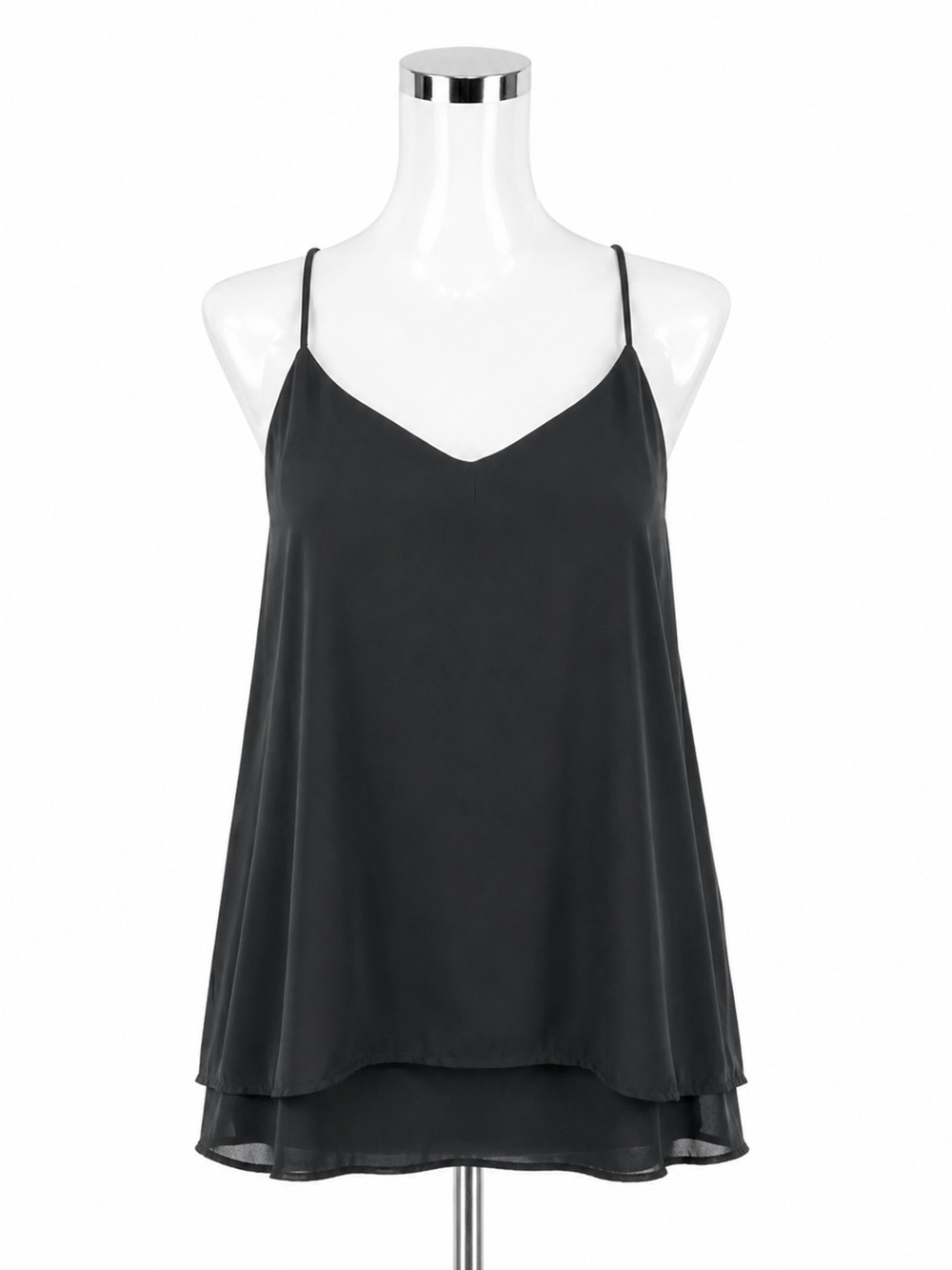 Bar III Black V-Neck Spaghetti Strap Cami Top Size Medium